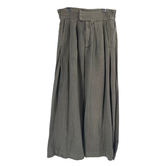 Free People Cool Harbor Wide Leg Elastic Waist  Pants Green Serpent XS NEW $128 - Picture 5 of 12